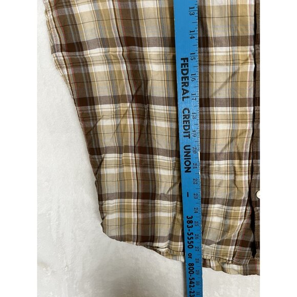 Vintage Quiksilver Short Sleeve Plaid Shirt Brown Surfing Y2K Size Medium - Picture 5 of 7